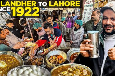 Lahori Mutton Chanay, Jalandher Halwa Puri | Best Nashta in Lahore | Pakistani Street Food
