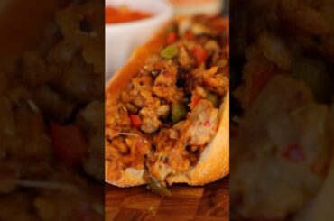 Blackstone Betty whipped up her signature chopped Italian Sausage Sandwiches!