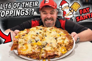 Fat Santa’s 16-Inch Pizza Challenge in Santa Claus, Indiana Has ALL 16 of Santa’s Toppings!!