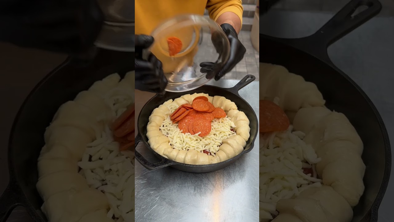 Croissant Deep-Dish Pepperoni Pizza #Shorts Croissant Deep-Dish Pepperoni Pizza #Shorts
