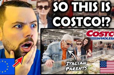 European Reacts to Italian Family Shop at COSTCO For the First Time!