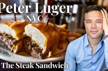 Eating the Peter Luger Steak Sandwich. It was MEDIOCRE! NYC