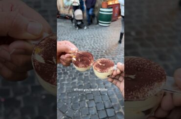 TOP 3 tiramisu places in Rome, Italy! 2 Sizes, Pompi, Mr. 100 Tiramisu! #shorts