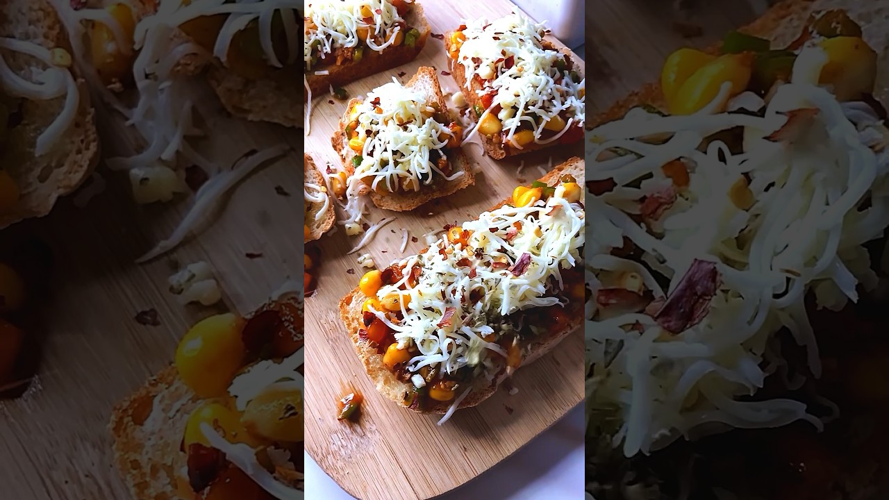 Veg Cheese Bruschetta Recipe #shorts Veg Cheese Bruschetta Recipe #shorts