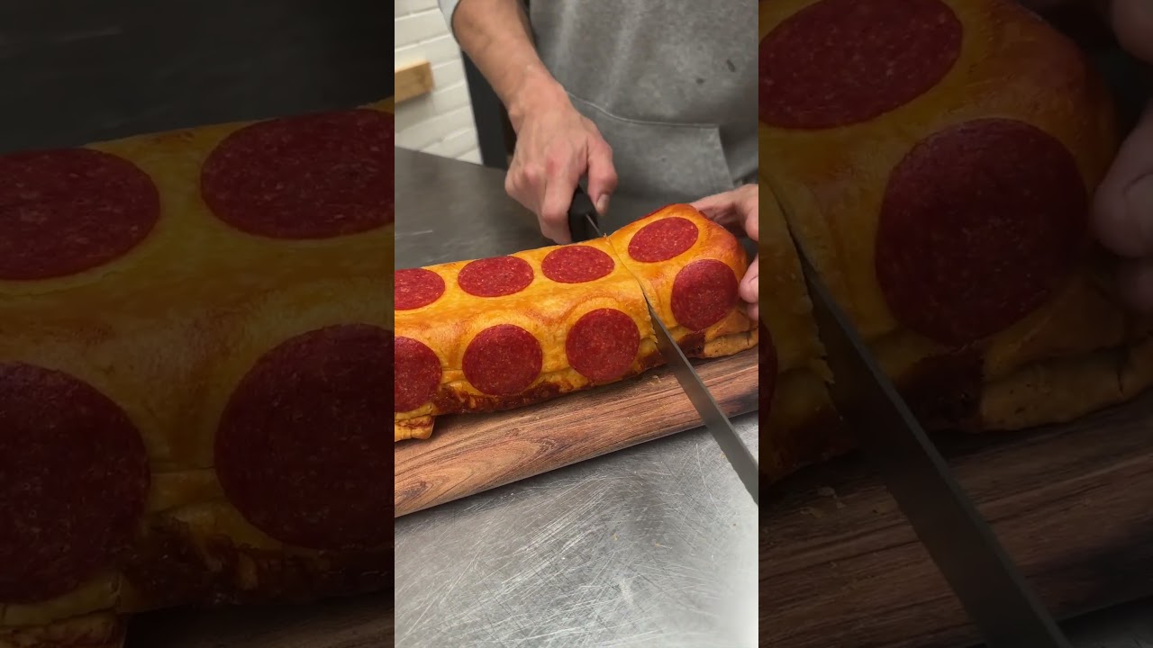 Deep-dish Pepperoni Loaf Pizza #Shorts Deep-dish Pepperoni Loaf Pizza #Shorts