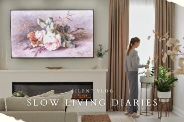 [ Slow Living Diaries ] Living Room Refresh | Calm Morning At Home | Cooking & Baking | SILENT VLOG