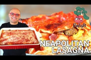 NEAPOLITAN LASAGNA - Traditional Neapolitan Lasagna Recipe with Meatballs