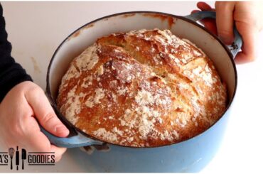 3 Ingredient Italian NO KNEAD Bread  | Easiest WHOLE WHEAT Bread!