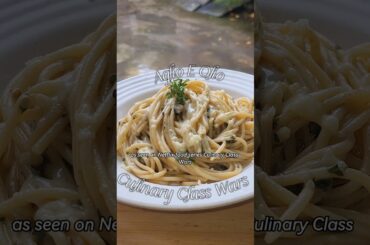 "Trying Chef Hidden Genius’ Aglio e Olio from CulinaryClassWars!!" #foodshorts #recipe