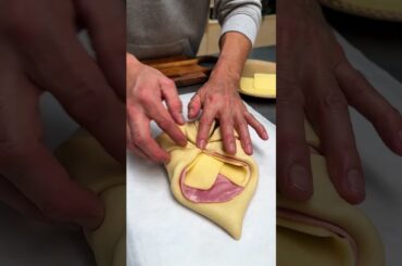 Savory ham and cheese pinwheel pastry #Shorts