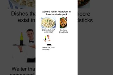 Generic Italian restaurant in america starter pack meme
