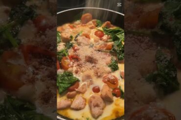 Creamy chicken spinach pasta with cherry tomatoes | allay kitchen #cookinghacks
