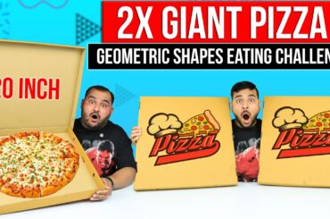 Big Pizza Geometric Shapes Eating Challenge | 20 Inch Pizza Eating Challenge | Viwa Food World
