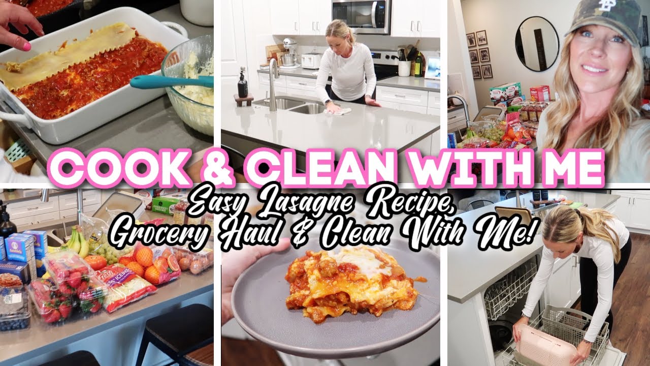 COOK & CLEAN WITH ME // easy lasagne recipe, grocery haul & clean with me! COOK & CLEAN WITH ME // easy lasagne recipe, grocery haul & clean with me!