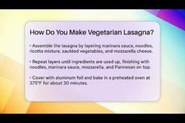 How Do You Make Vegetarian Lasagna? - Story Of Italy