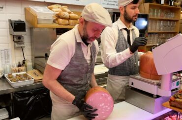 Mortadella in Bologna, Italy. Bologna: a paradise for mortadella lovers!