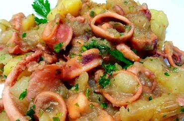 CALAMARI (Squid) and POTATOES | Authentic Recipes Italian Style