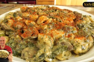 Authentic Gnocchi with Creamy Mushroom & Spinach Sauce | Healthy Italian Recipe