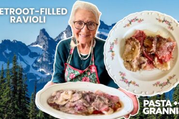 88yr old Chiara's buttery beetroot -filled ravioli from Northern Italy! | Pasta Grannies