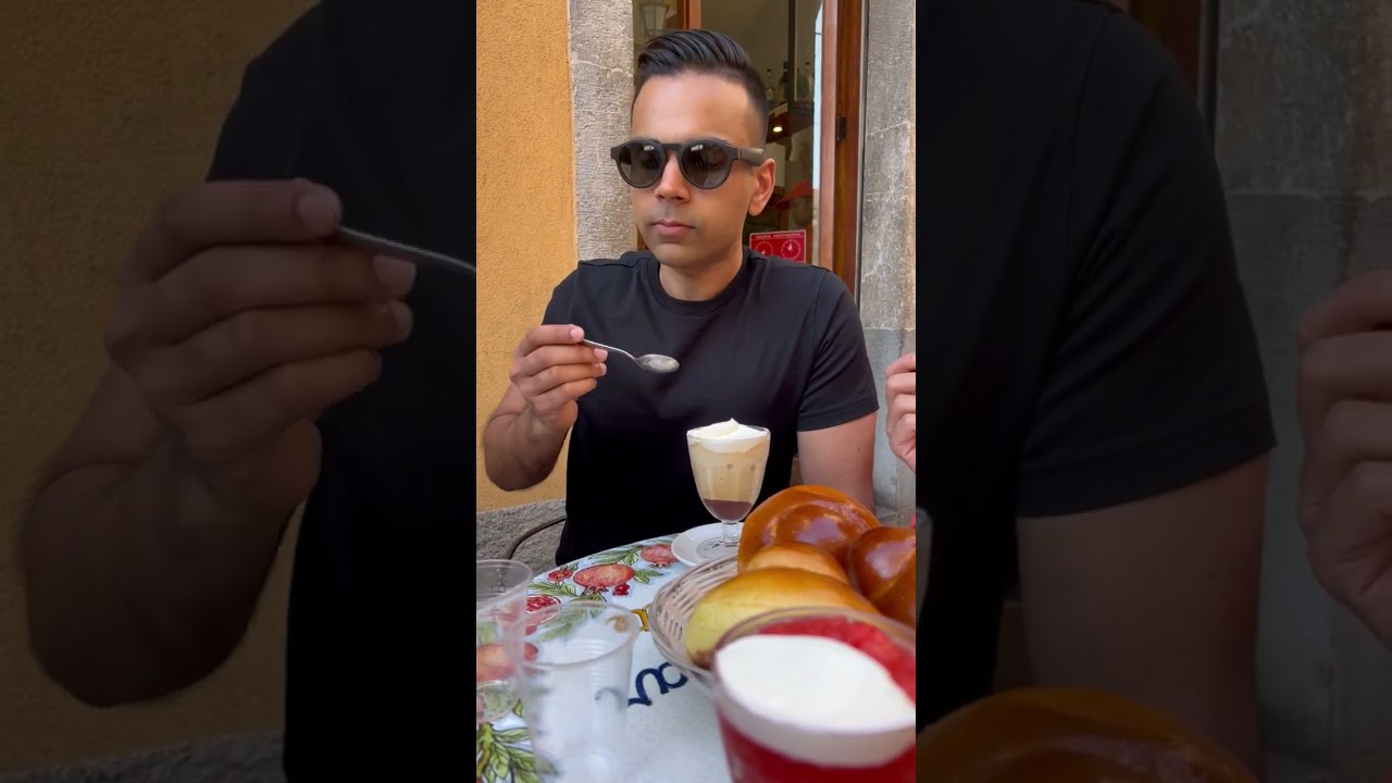 Enjoying Granita at Bam Bar in Taormina, Sicily | South Italy Food Adventure Enjoying Granita at Bam Bar in Taormina, Sicily | South Italy Food Adventure