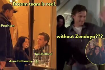 Robert Pattinson, Anne Hathaway and Tom Holland spotted dining in Favignana, Italy for Odyssey