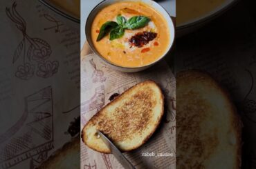 Roasted Tomato Soup & Grilled Cheese  #asmr #shorts #food #fyp #love