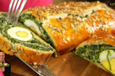 Italian Vegetarian Easter Roll With Eggs - Delightful Recipe