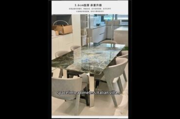 2025 Italian Light Luxury Marble Dining Table | Venetian Brown Altar Table for Home Decor #homedecor