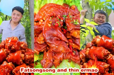 Ermao ate 10 cups of super spicy noodles in one breath! It's too awesome|mukbang |Songsong and ermao