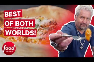 Guy Tries GNOCCHI PIZZA In A Cheesy Bread Bowl! | Diners, Drive-Ins & Dives
