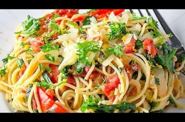 Tomato Chilli Garlic Paste With Spaghetti | Italian Sphagattei Recipe | Healthy Veg Spaghetti