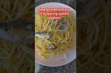 Step by step process of preparing yummy spaghetti #asmrsounds #shorts #asmr #food #cooking