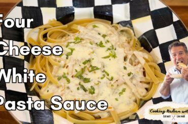 Four Cheese White Pasta Sauce with Fettuccine Pasta Cooking Italian with Joe
