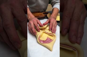 Savory ham and cheese pinwheel pastry #Shorts