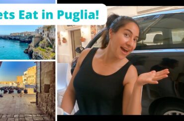 Eating in Puglia! Sandy has close call with car!