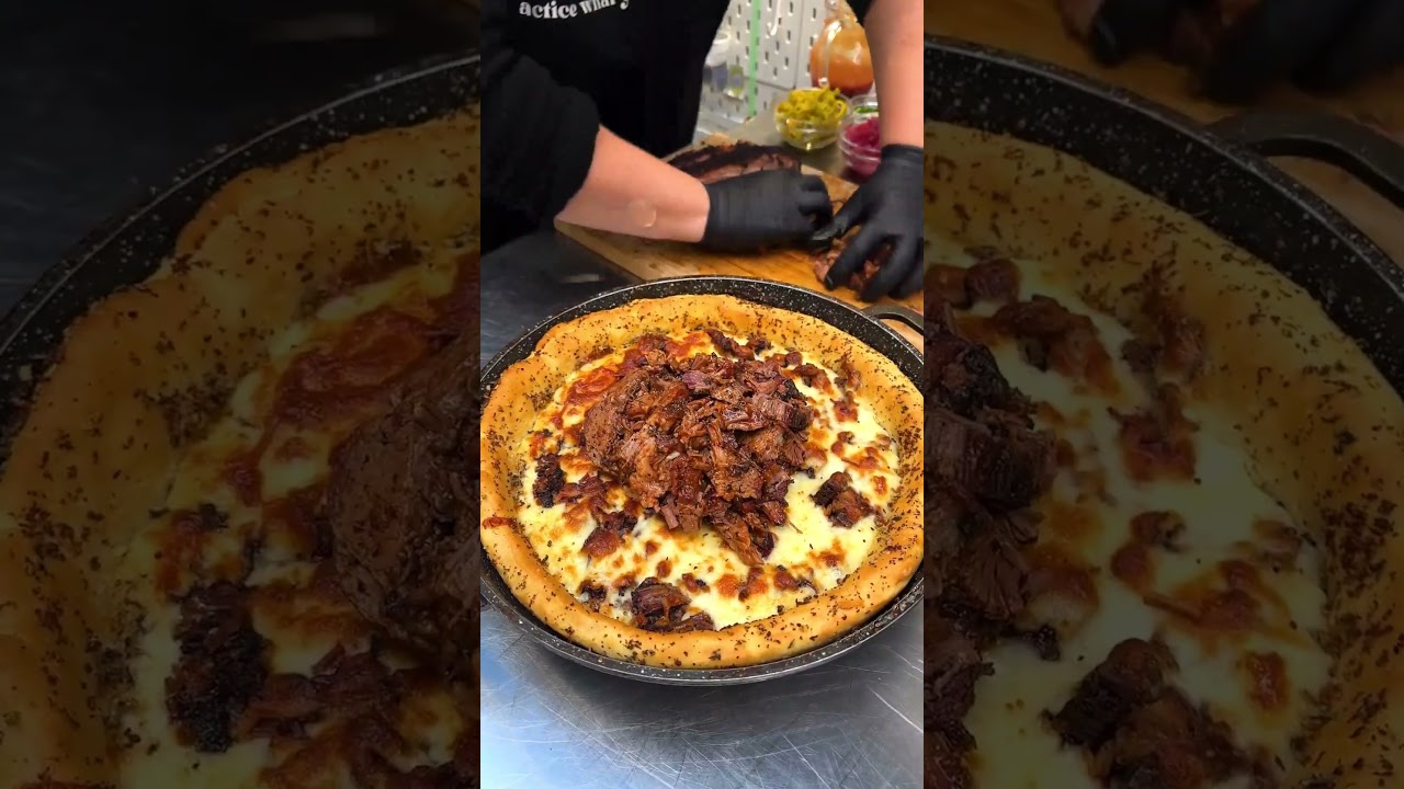 Brisket Deep Dish Pizza #Shorts Brisket Deep Dish Pizza #Shorts