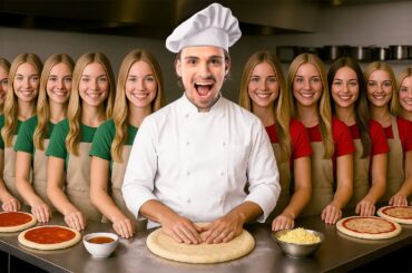 10 Girls vs 1 Italian - Best Pizza Wins His Heart