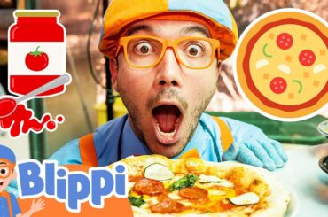 Blippi Makes a Yummy Pizza! Educational Videos for Kids