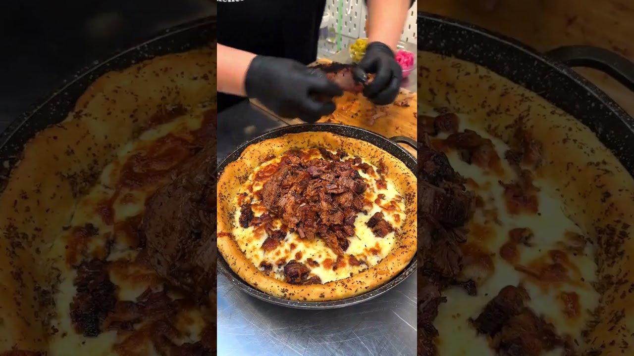 Brisket Deep Dish Pizza #Shorts Brisket Deep Dish Pizza #Shorts