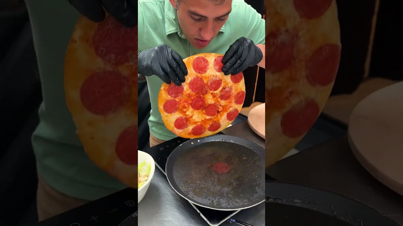 Chicken Caesar Salad Pizza Wrap #Shorts Chicken Caesar Salad Pizza Wrap #Shorts