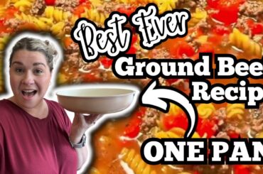 BEST EVER ONE PAN GROUND BEEF RECIPE EVER! | Creamy Italian Beef & Rotini