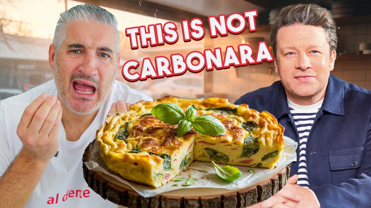 Italian Chef Reacts to Jamie Oliver Carbonara Cake Recipe Italian Chef Reacts to Jamie Oliver Carbonara Cake Recipe