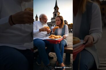 Modi ji and Meloni Eating Burger Feast in ITALY. #shorts #shortsfeed #short #viralvideo #viralshort