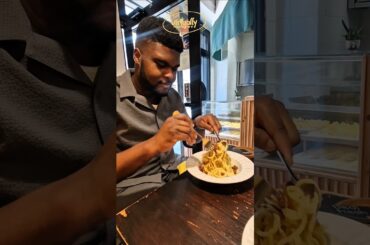 Eating Carbonara for the first time as an African #food #italianfood #italy #viralvideo