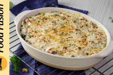 White Sauce Pasta Beef Bake Recipe by Food Fusion