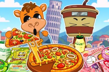 MUKBANG ASMR: Capuchino Assassino - Italy Food Challenge at the Leaning Tower of Pisa! | Animation