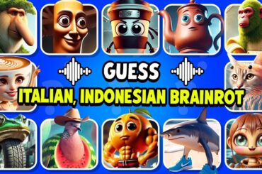 Guess ITALIAN and INDONESIAN BRAINROT Animals in 1 Second | Ballerina Cappuccina, Tung Tung Sahur
