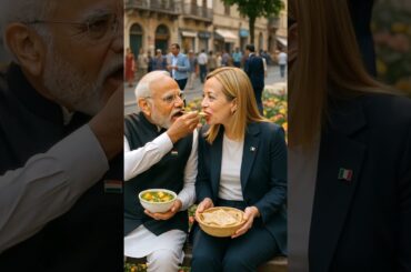 Meloni and Modi ji eating Food #youtubefeed #ytshorts #funnyshorts #boost