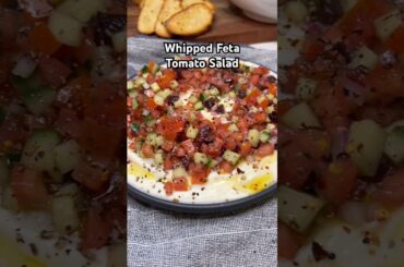 Whipped Feta Tomato Salad Recipe! #feta #cookingshorts #recipe #easyrecipe #summeronshorts #dip