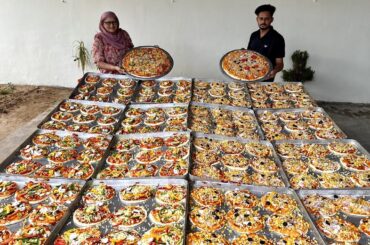 99 Pizza Making In Homemade Oven | Veg Pizza | By Grandma | Pizza Recipe | Veg Village Food
